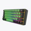 Durable, modern, well-designed, trendy black and green keycaps with cool colorful lighting effect wired mechanical keyboard