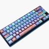 High-precision and high-quality cartoon cool pattern keycaps spliced with purple, green and orange keycaps, high-end and stable blue-black keyboard