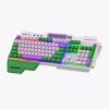Affordable silent wireless dark and light purple green keycap splicing ergonomic e-sports office mechanical purple keyboard