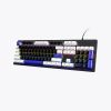 High-speed, fast response, gaming-grade blue-white-black keycaps with cool lighting effects, multi-color letter printing, full-key non-ghosting black keyboard