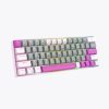 Easy to clean, high-end, high-speed, gray-white and pink keycaps, cool lighting effects, durable and wear-resistant white keyboard