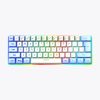 Smartly designed portable blue and white keycaps with fast response and colorful letter printing. Comfortable white keyboard with translucent effect.